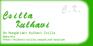 csilla kulhavi business card